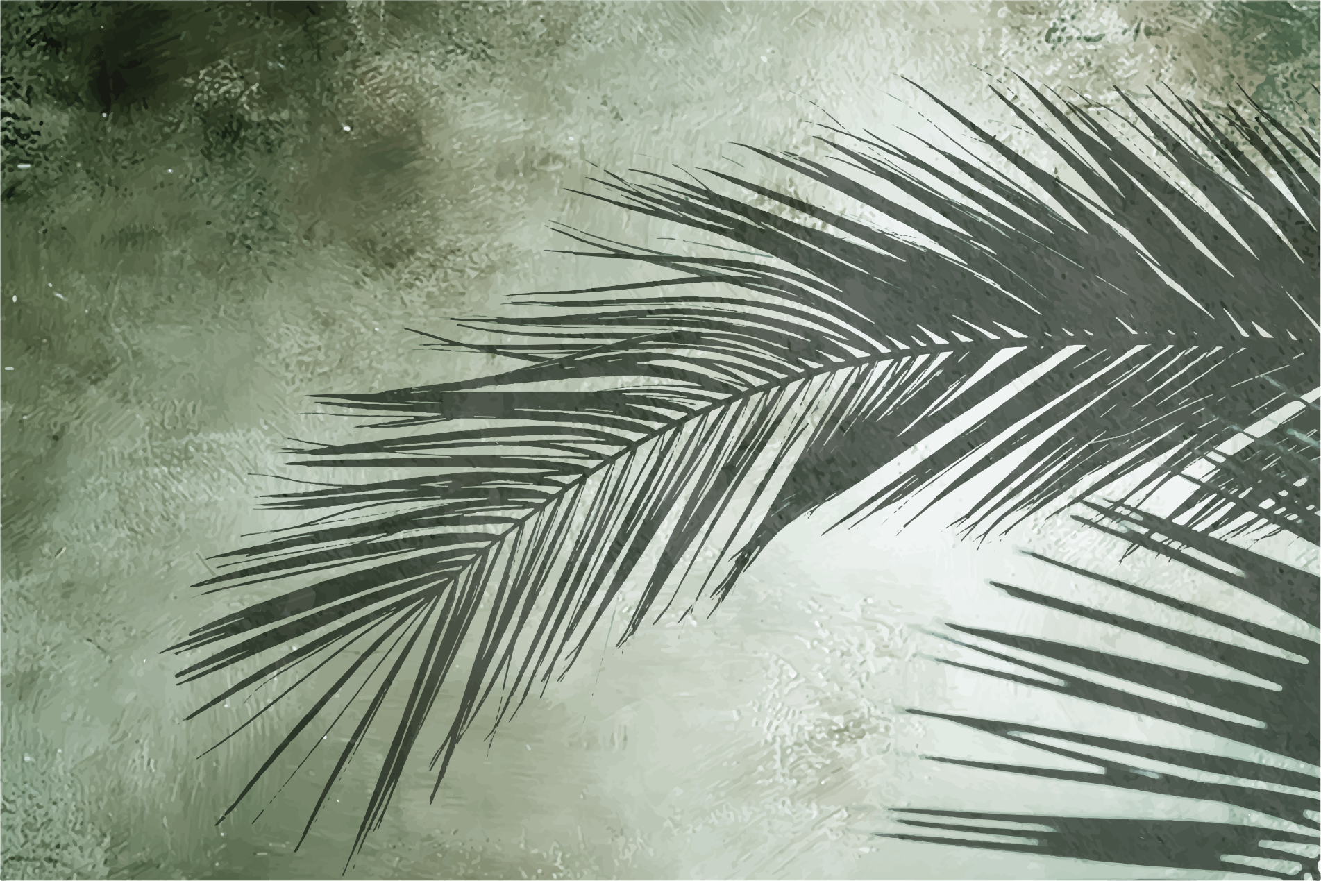 Palm leaf elegance flower vinyl rug - TenStickers