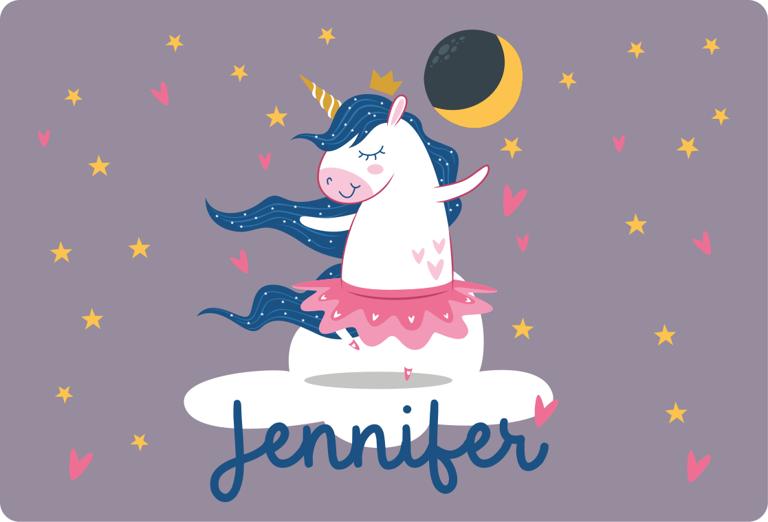 Custom dancing unicorn vinyl rug - TenStickers