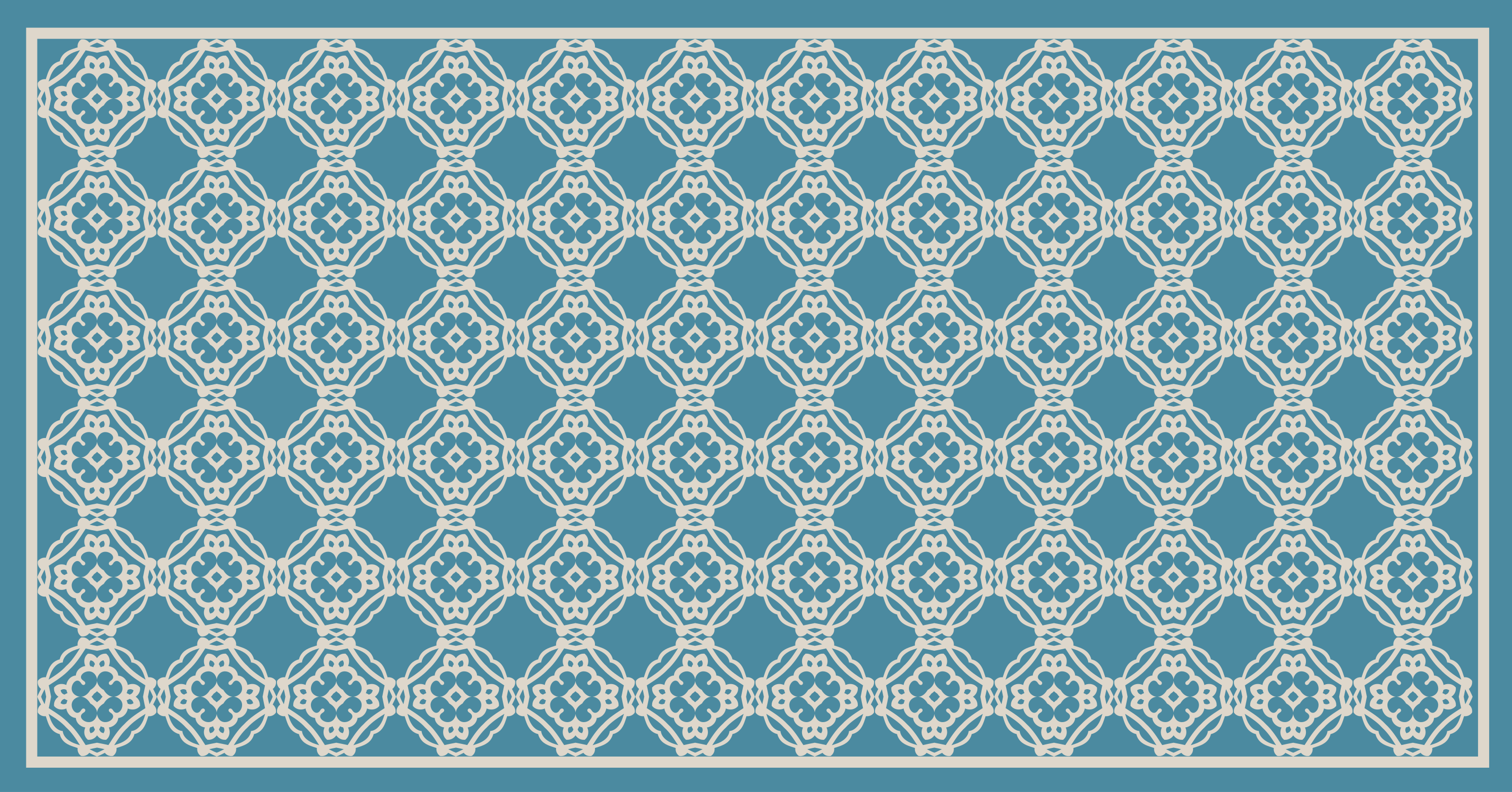 Elegant blue composition mosaic vinyl rug - TenStickers