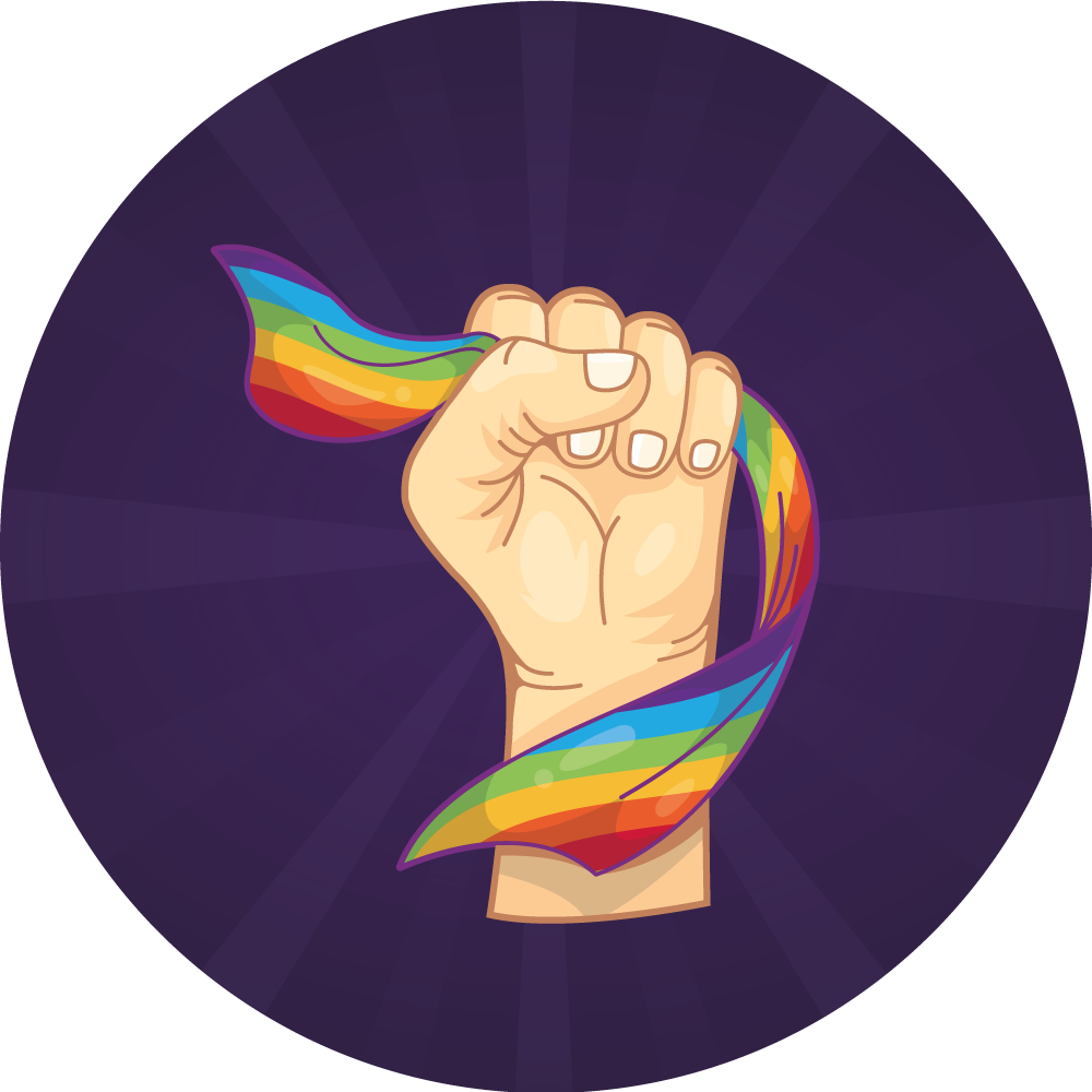 Proud Rainbow Fist teenager vinyl rug - TenStickers