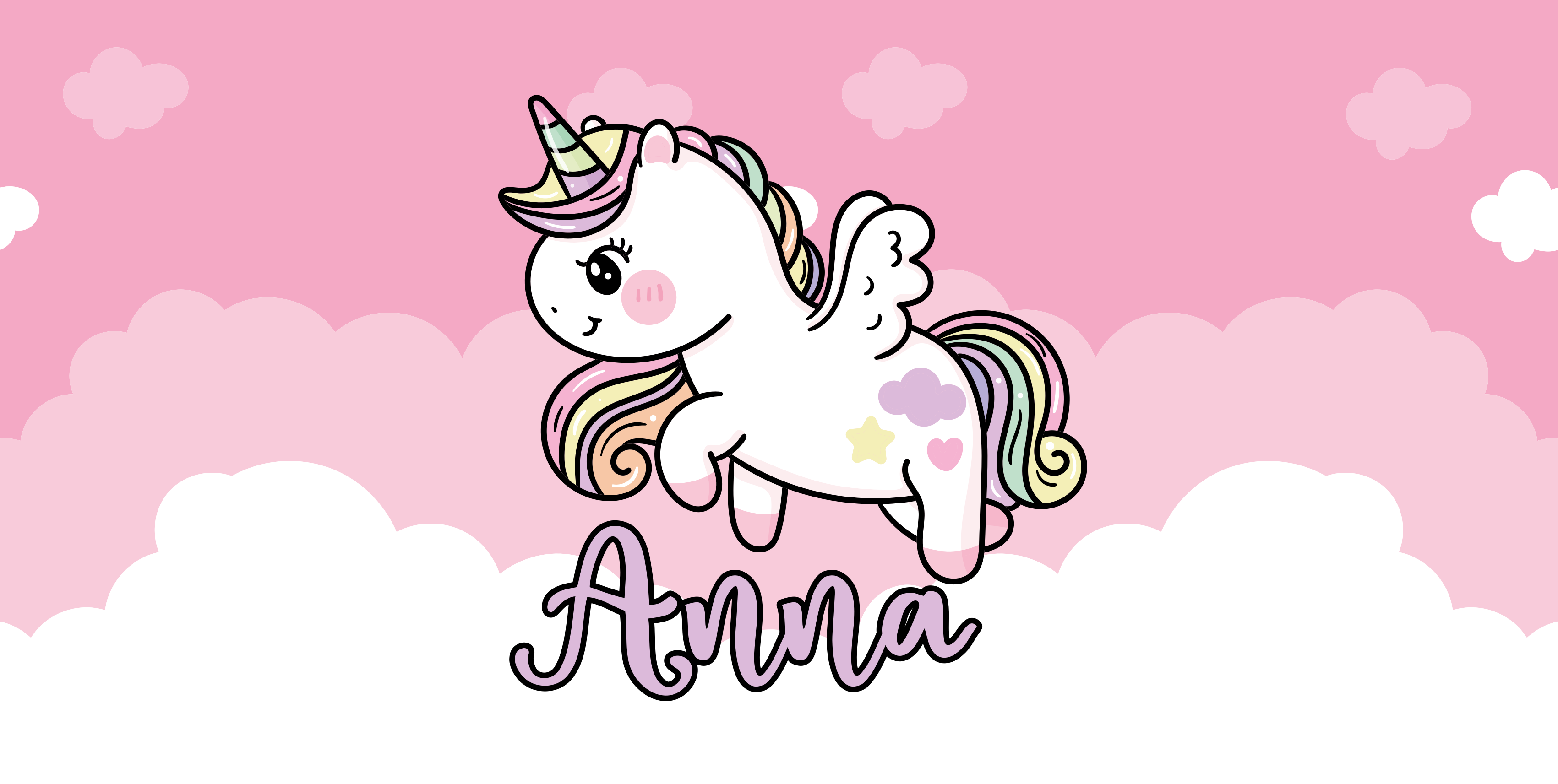 Customisable pink unicorn vinyl rug - TenStickers