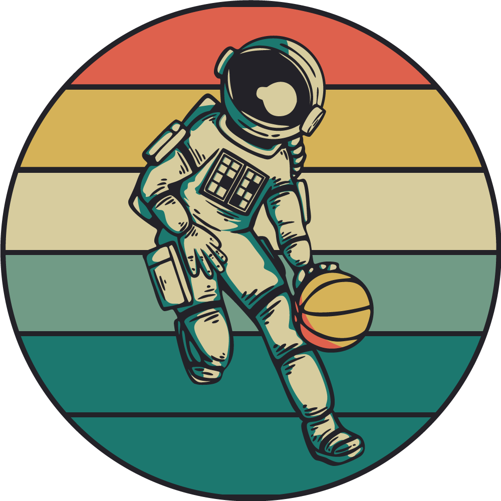 Vintage basketball astronaut  bedroom rug - TenStickers