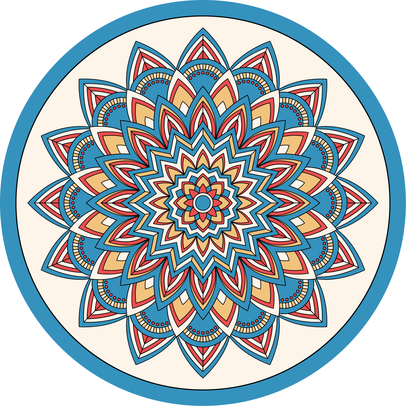 Vibrant Botanical Arrangement mandala vinyl rug - TenStickers
