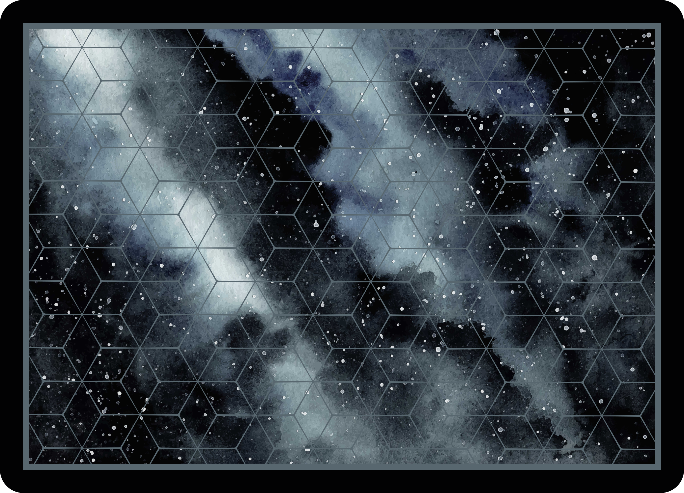 Hexagonal galaxy pattern teenager vinyl rug - TenStickers