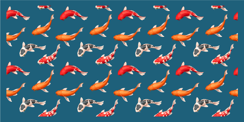 Koi fishes pattern bathroom flooring - TenStickers