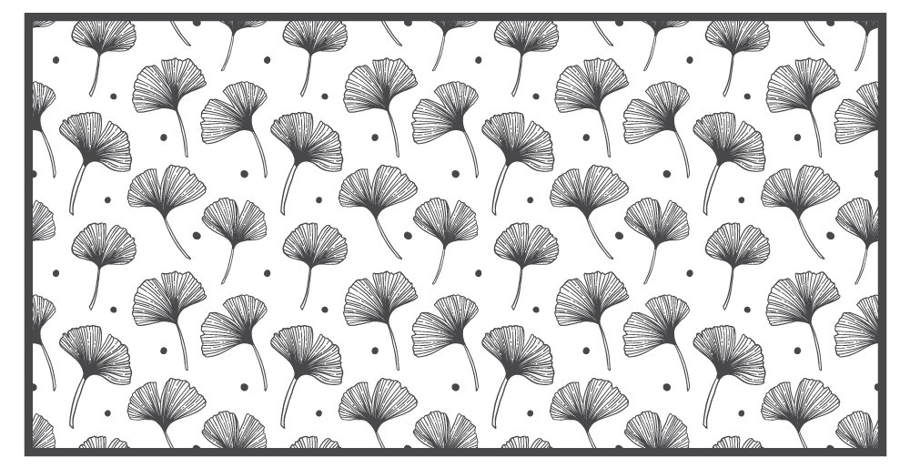 Gingko leaves white pattern vintage rug - TenStickers