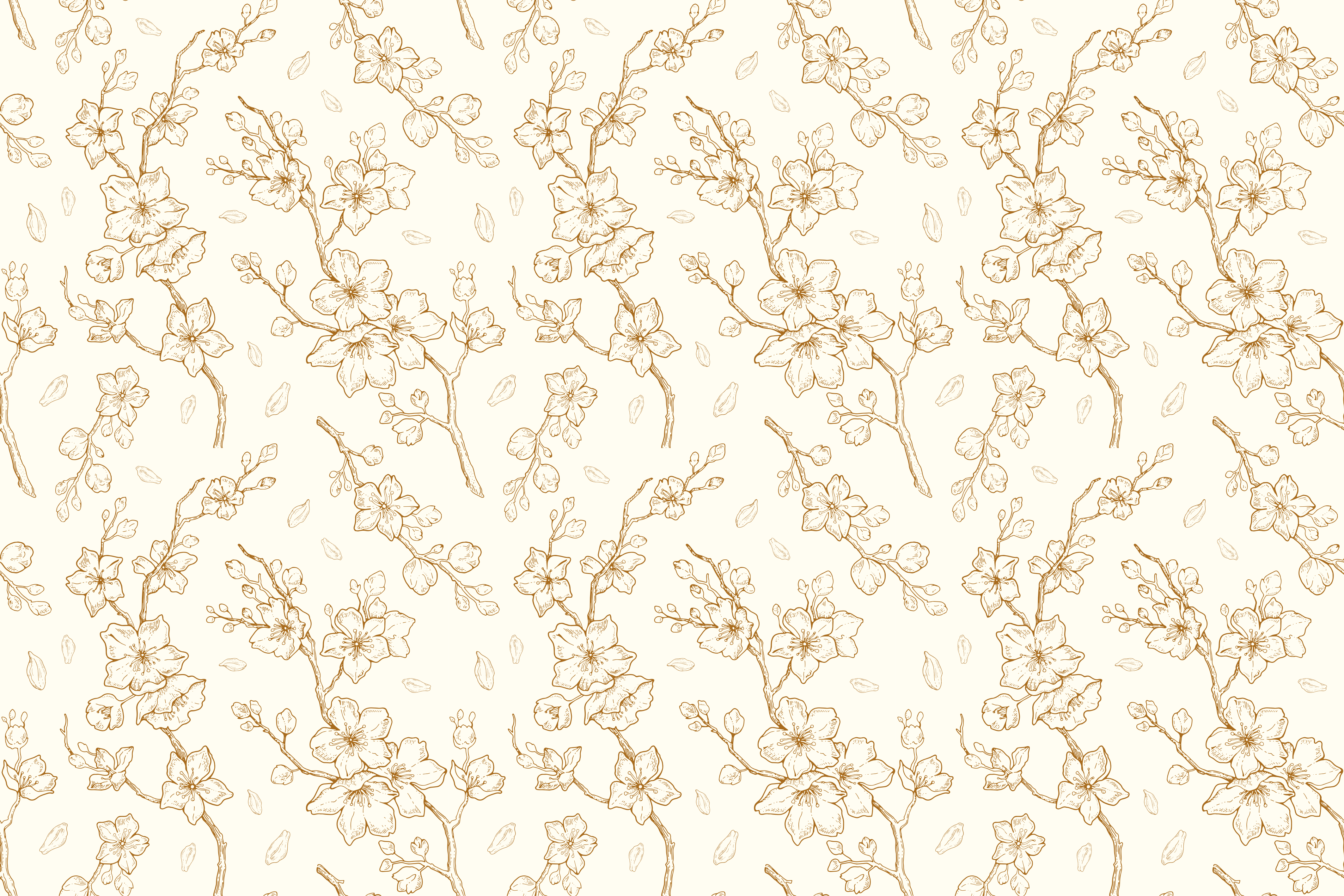 Blossom Branch Pattern flower vinyl rug - TenStickers