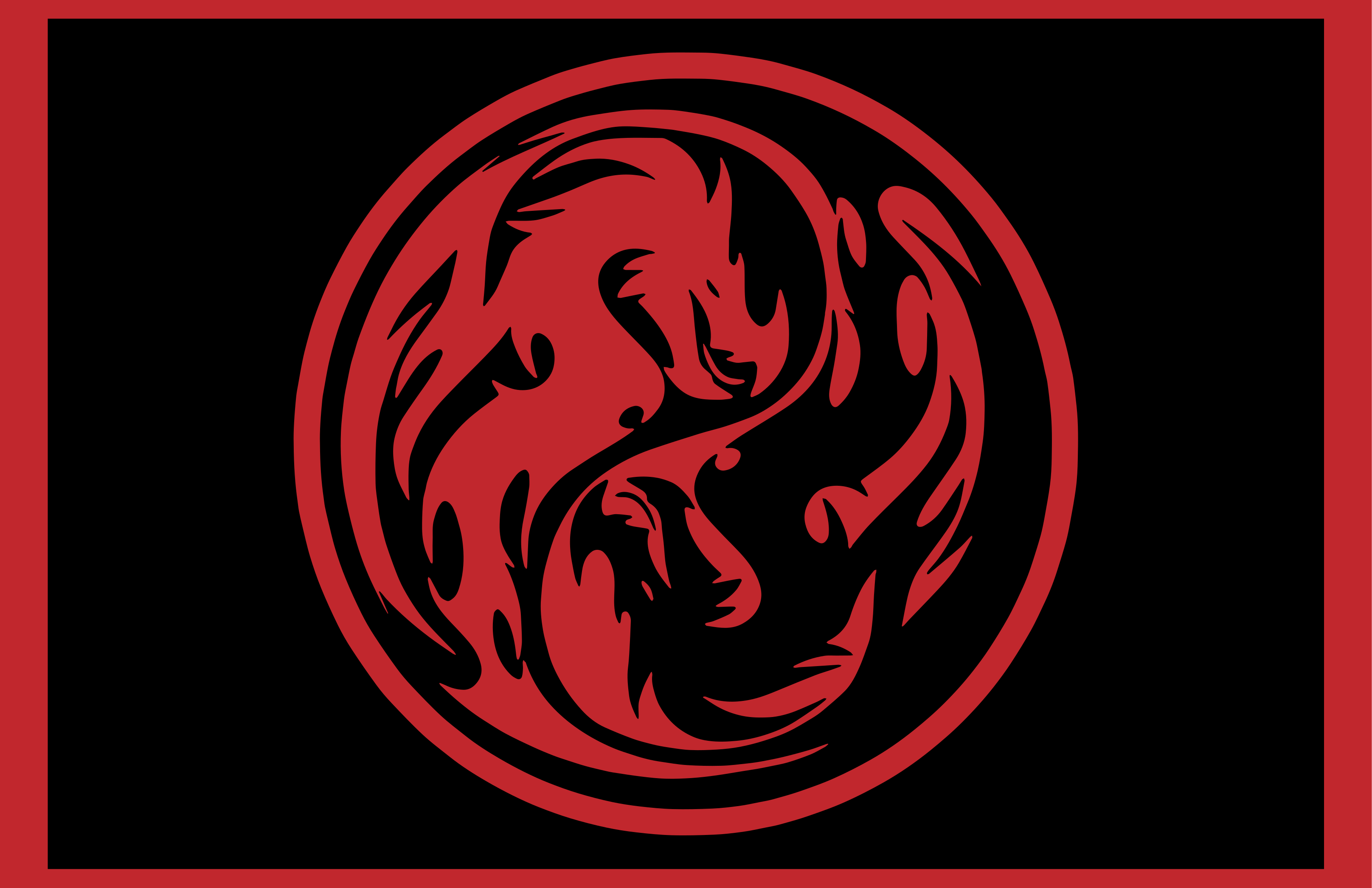 Black and Red Dragon Yin Yang rectangular rug - TenStickers