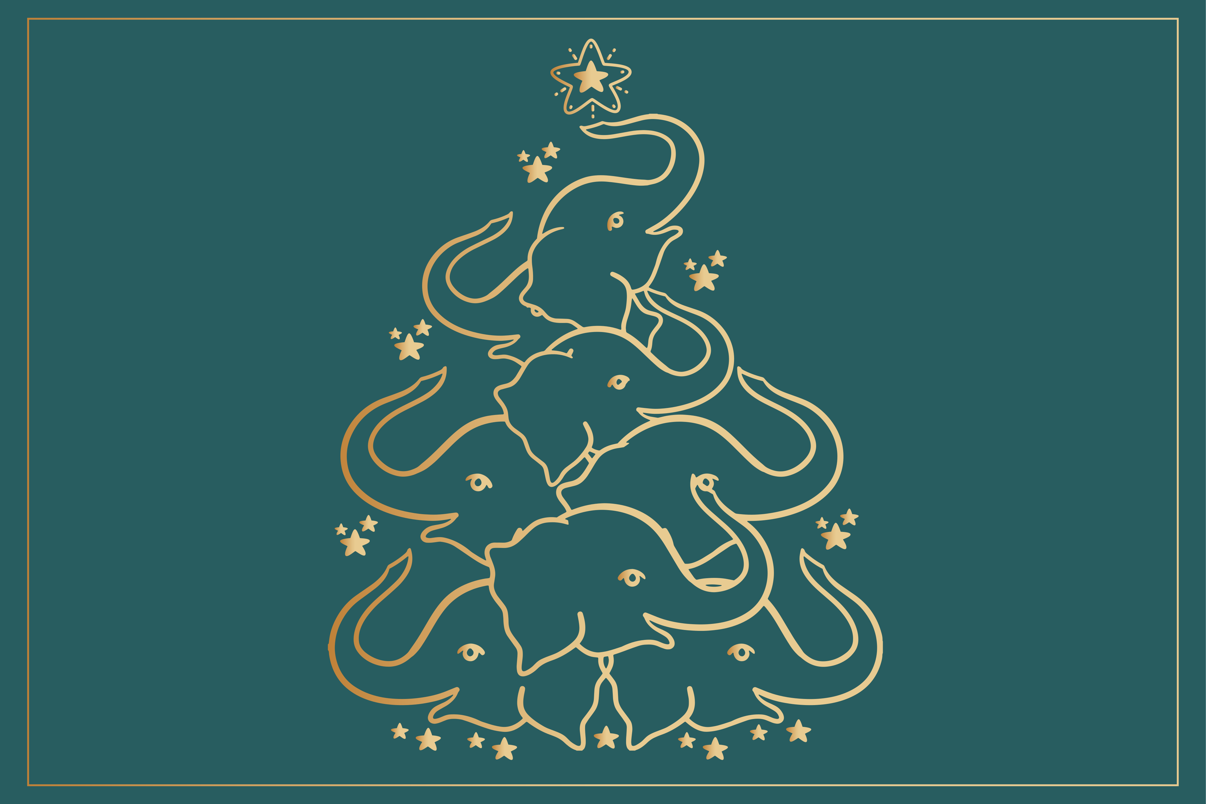 Elephant tree simulation christmas vinyl rug - TenStickers