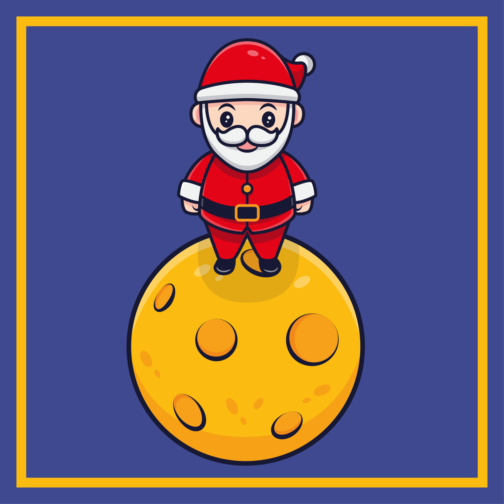 Santa Claus on the moon Christmas vinyl rug - TenStickers