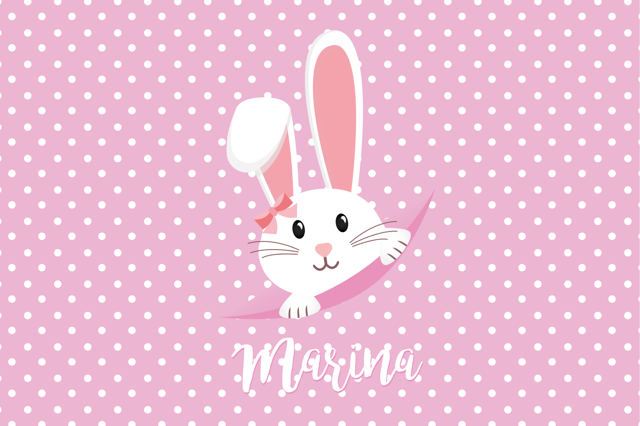 Custom vinyl rug bunny dots and circles - TenStickers
