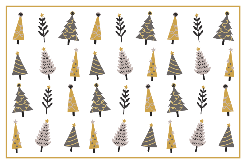 Whimsical Tree Pattern christmas vinyl rug - TenStickers