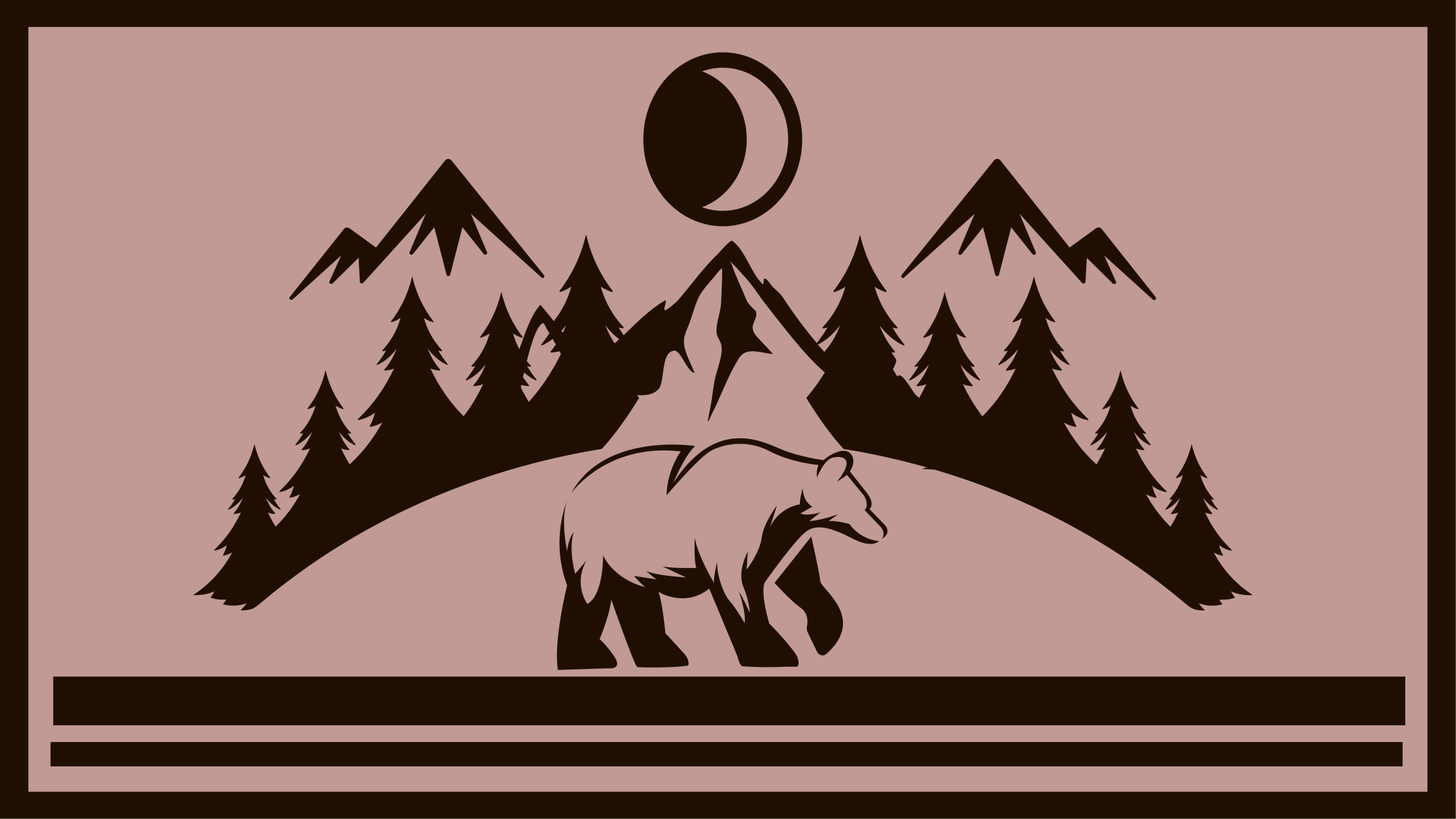 Bear with mountains in the back modern rug - TenStickers