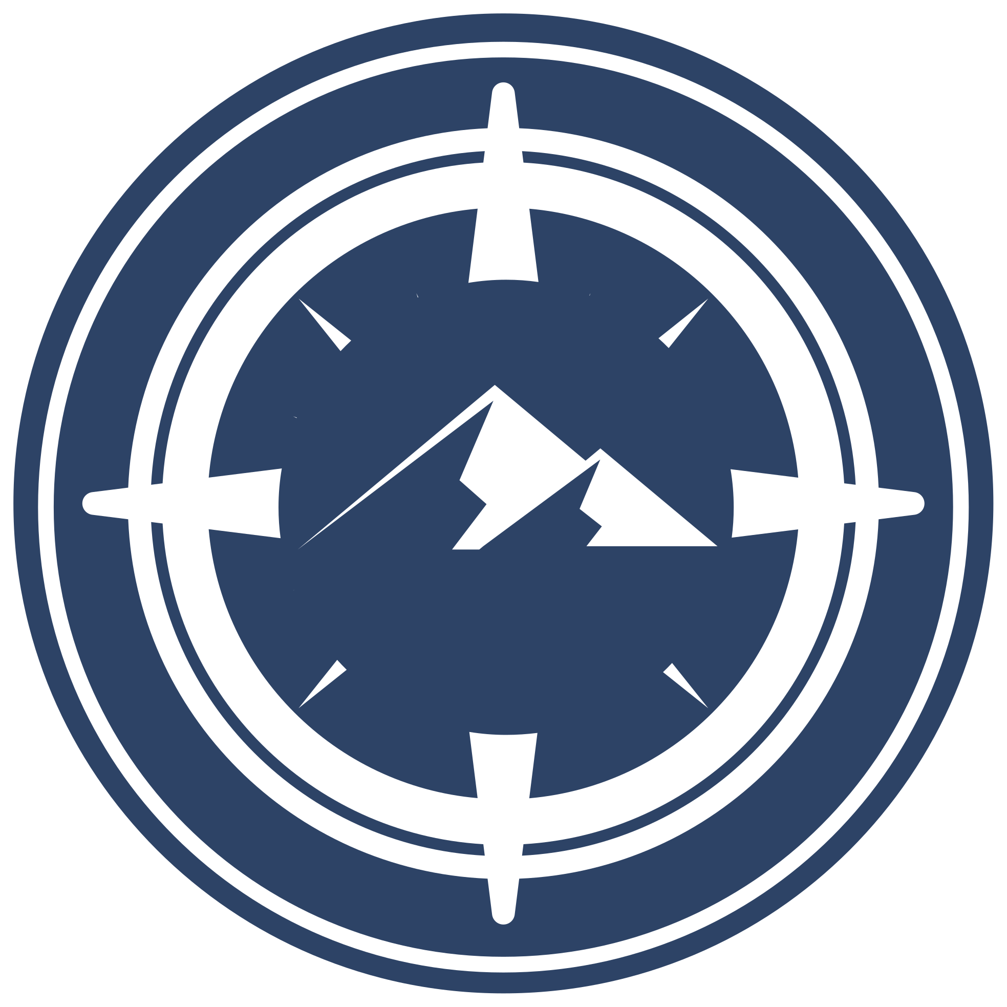 Round compass with mountains modern rug - TenStickers