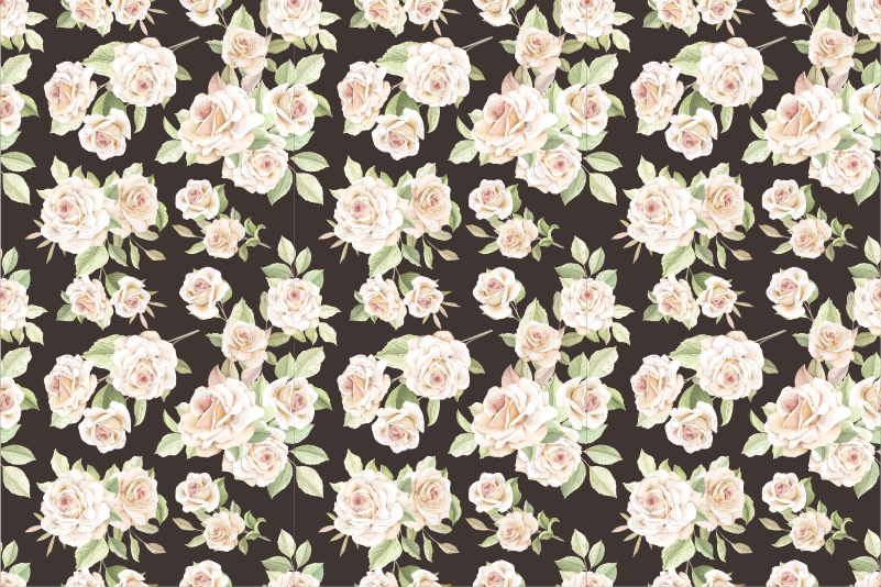 ROSE FLORAL PATTERN flower vinyl rug - TenStickers