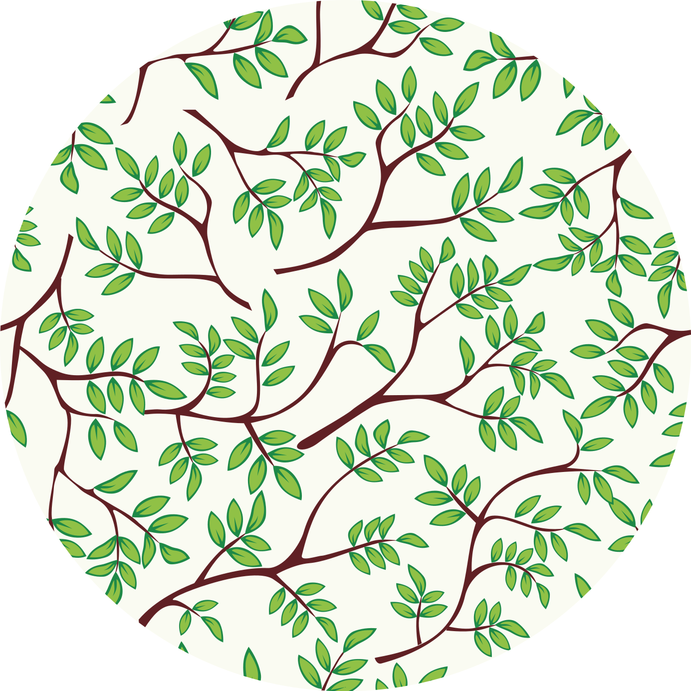 Leafy Branches Pattern nature vinyl rug - TenStickers