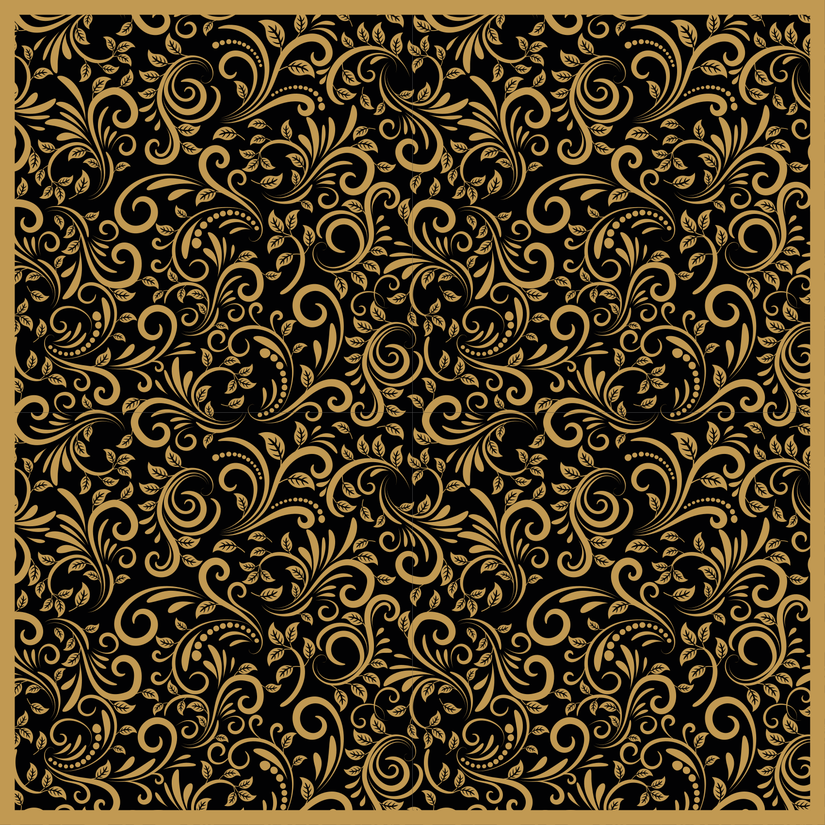 Elegant swirls pattern flower vinyl rug - TenStickers