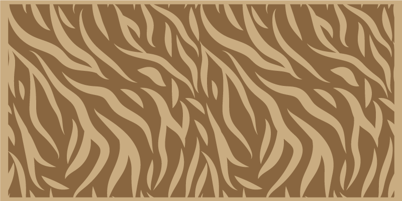 Brown zebra patterns animal print vinyl rug - TenStickers