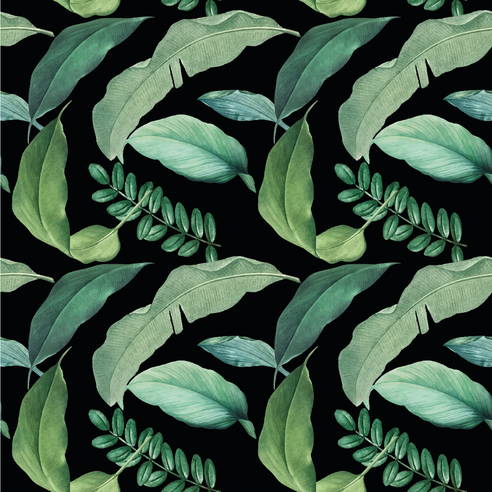 Leafy Green Botanical nature vinyl rug - TenStickers