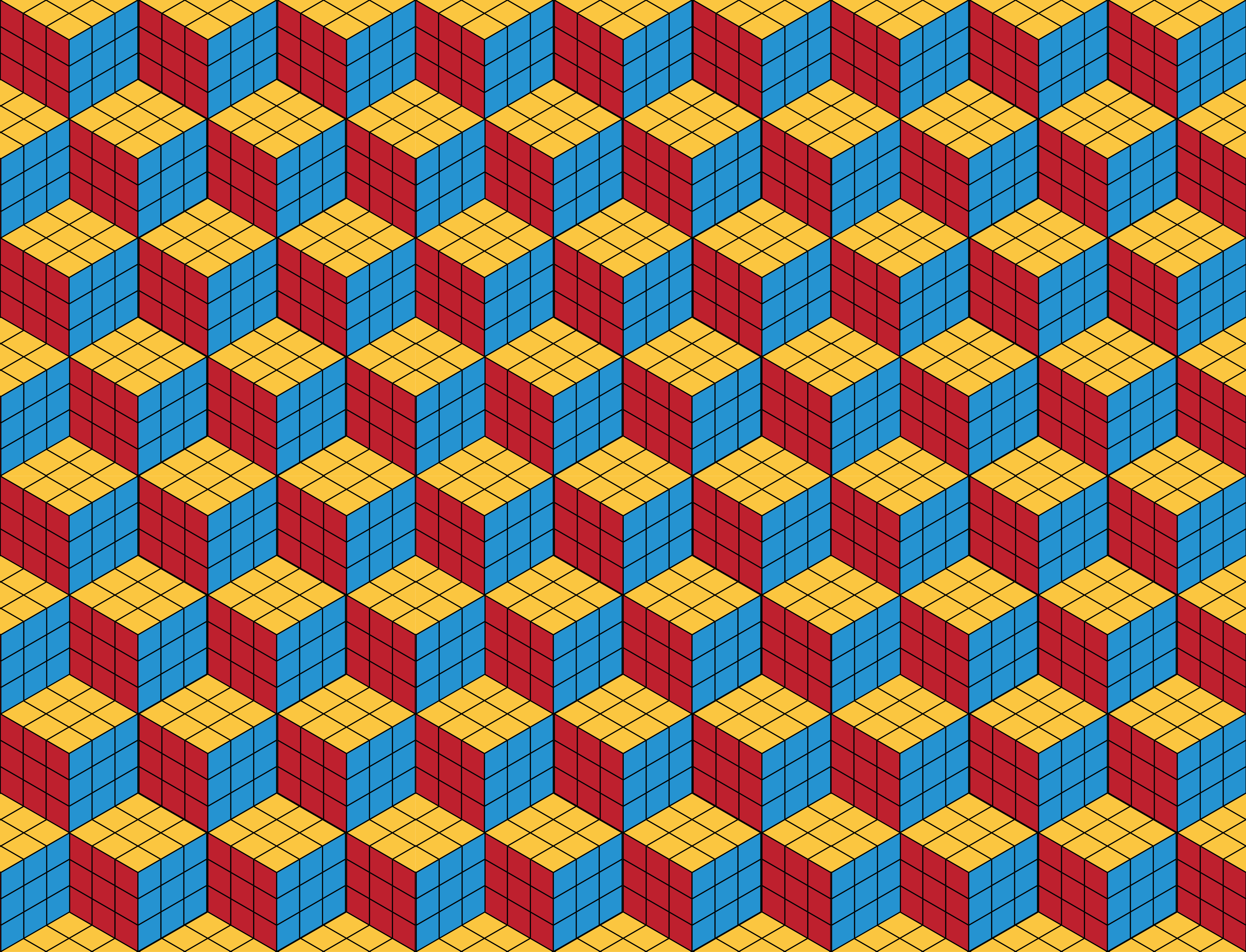 Cubic Puzzle Pattern gaming vinyl rug - TenStickers