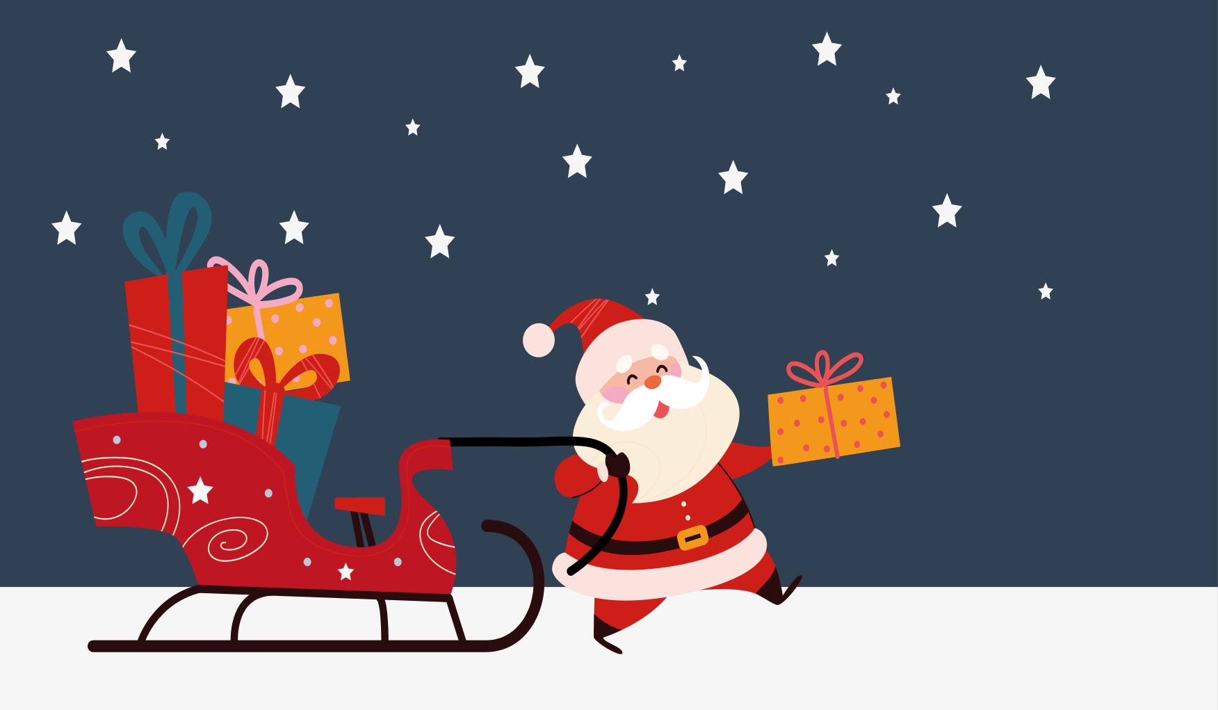 Santa's Cheerful sleigh christmas vinyl rug - TenStickers