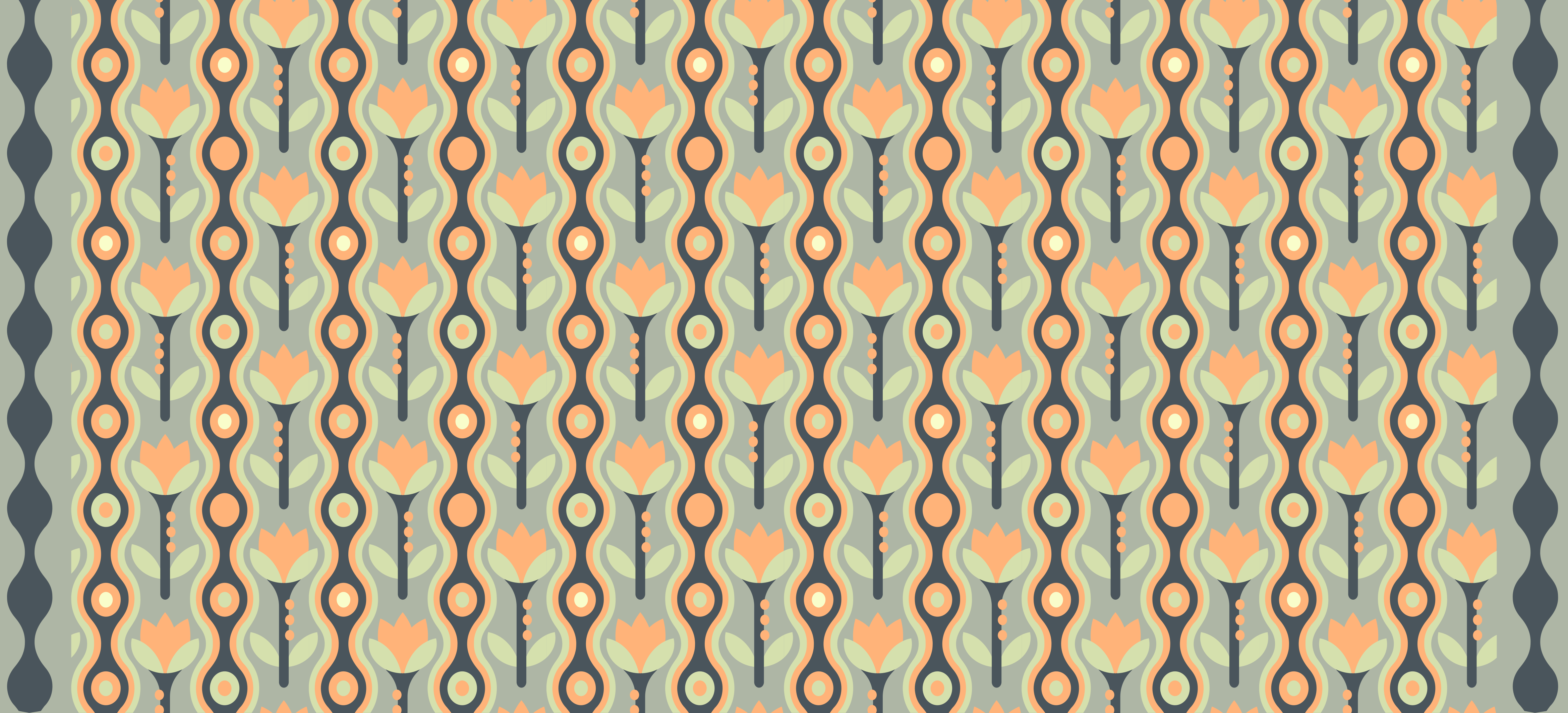 Stylized Floral Pattern teenager vinyl rug - TenStickers