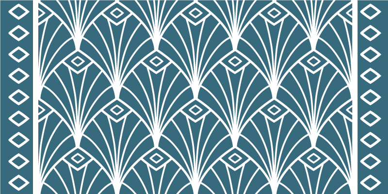 Modern art blue and white deco geometric rugs - TenStickers