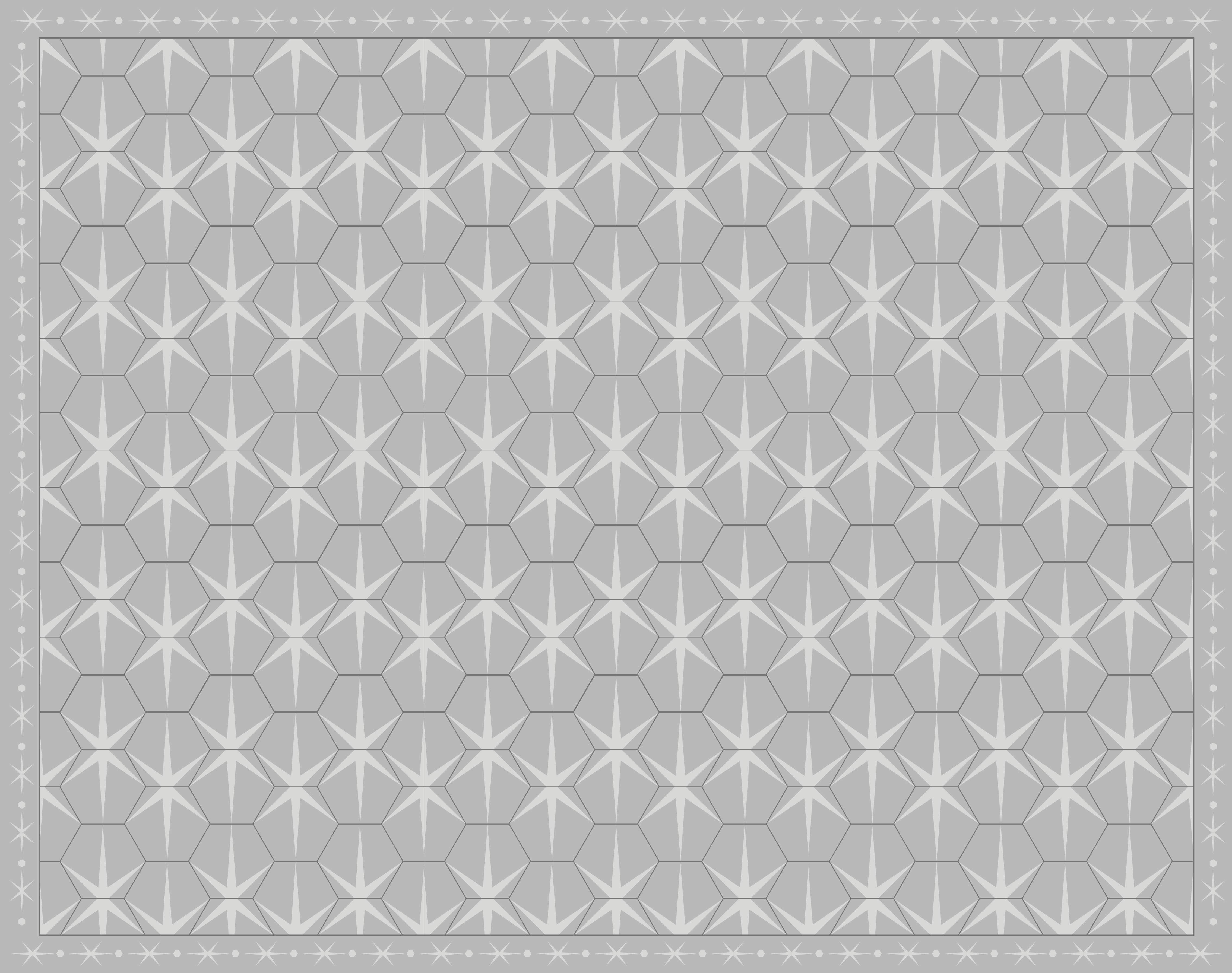 Hexagonal star pattern gray vinyl rug - TenStickers
