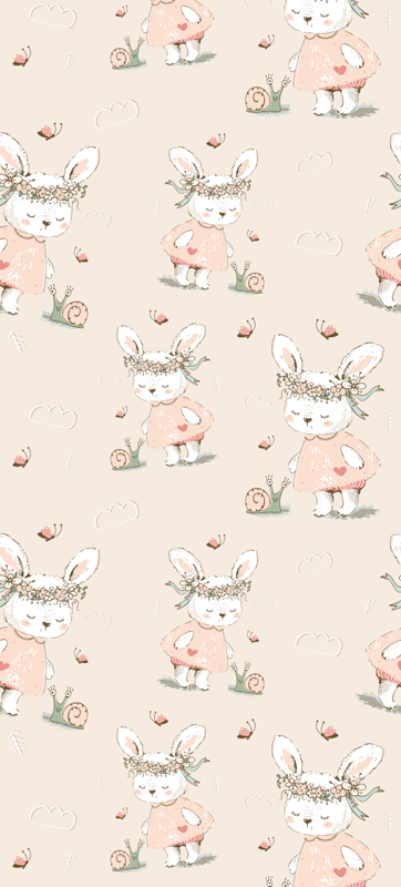 Cute Bunny Characters nursery vinyl rug - TenStickers