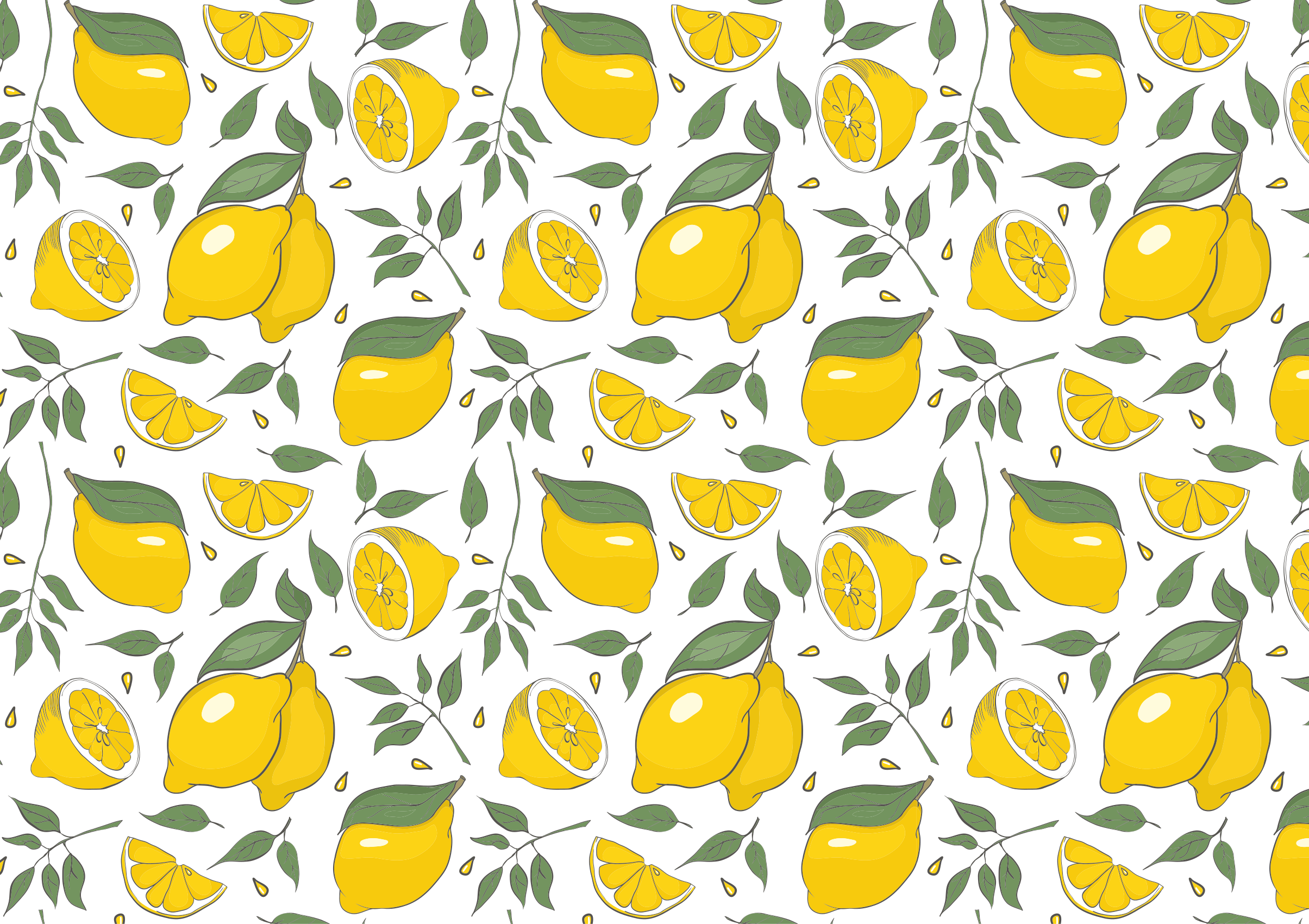 Lemons and flowers tropical kitchen floor tiles - TenStickers