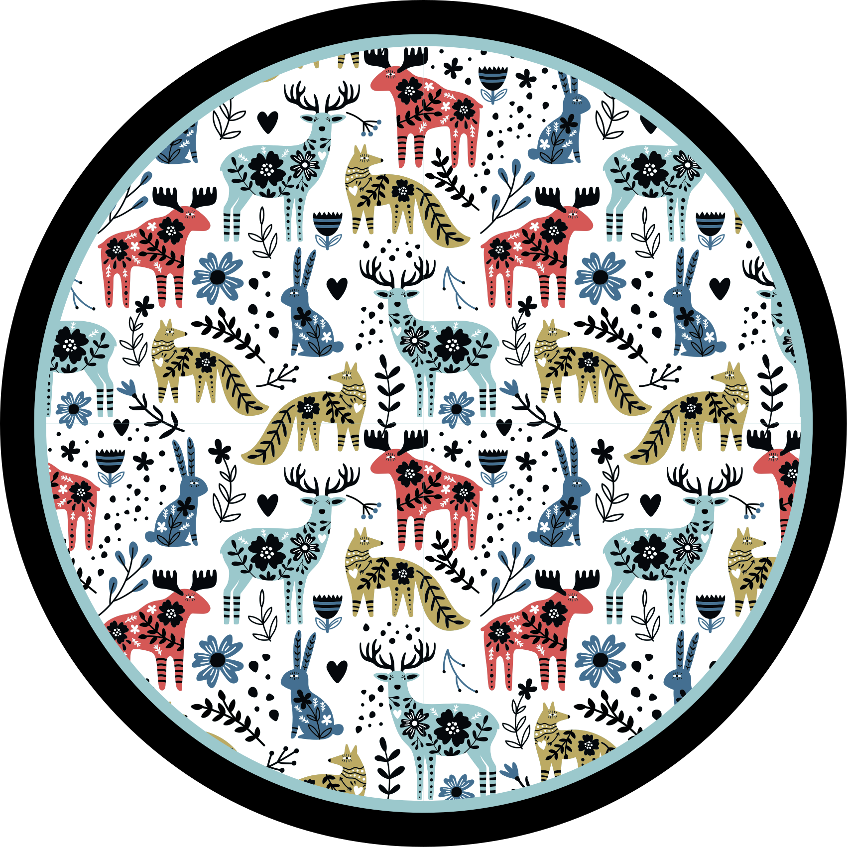 Colorful Animal Patterns nursery vinyl rug - TenStickers