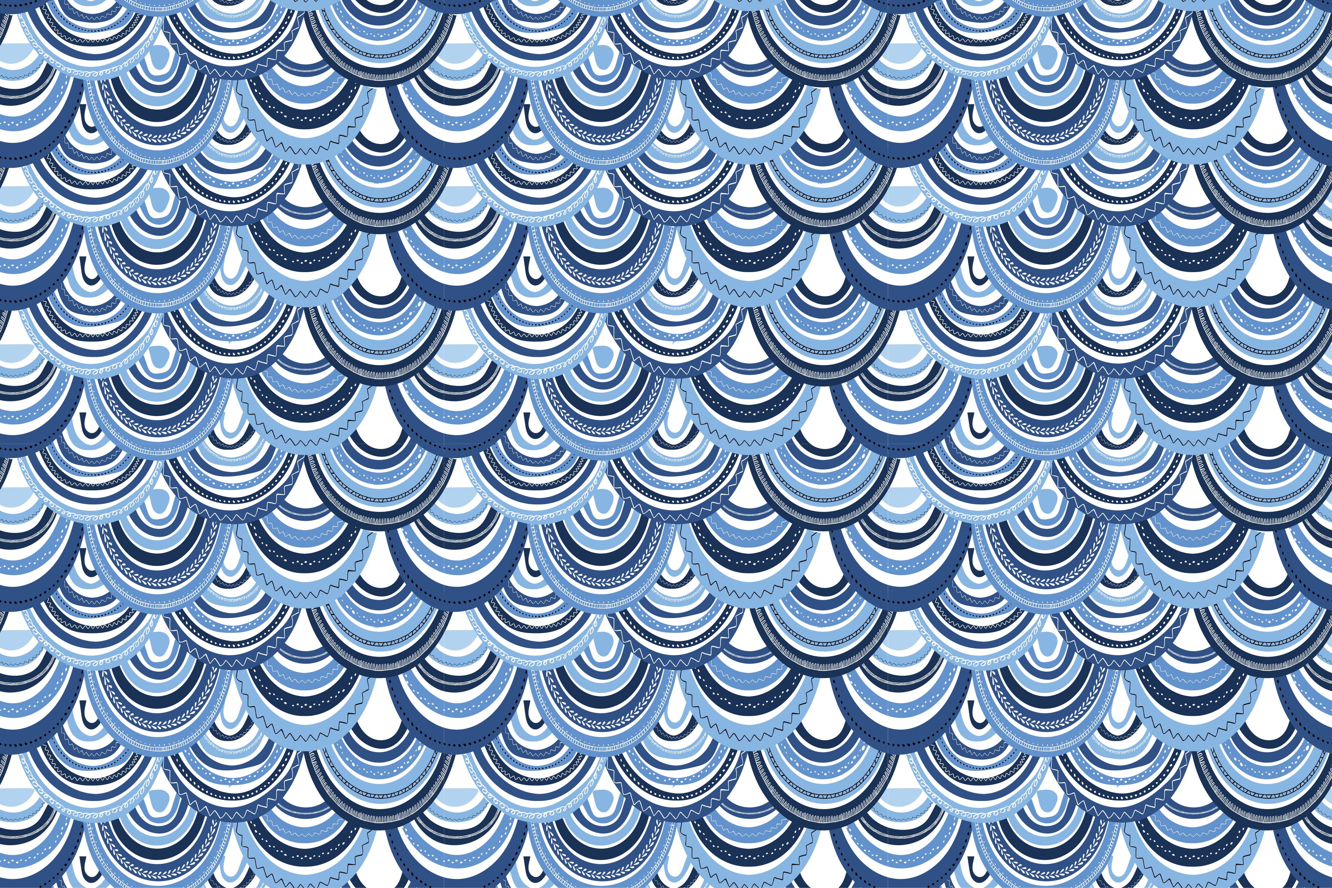 Blue scales fish pattern abstract animal rug - TenStickers