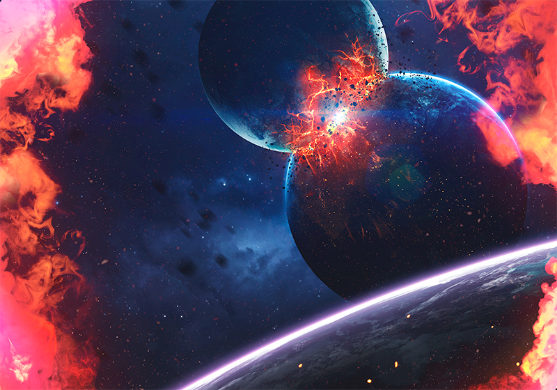 Cosmic galaxy adventure star vinyl rug - TenStickers