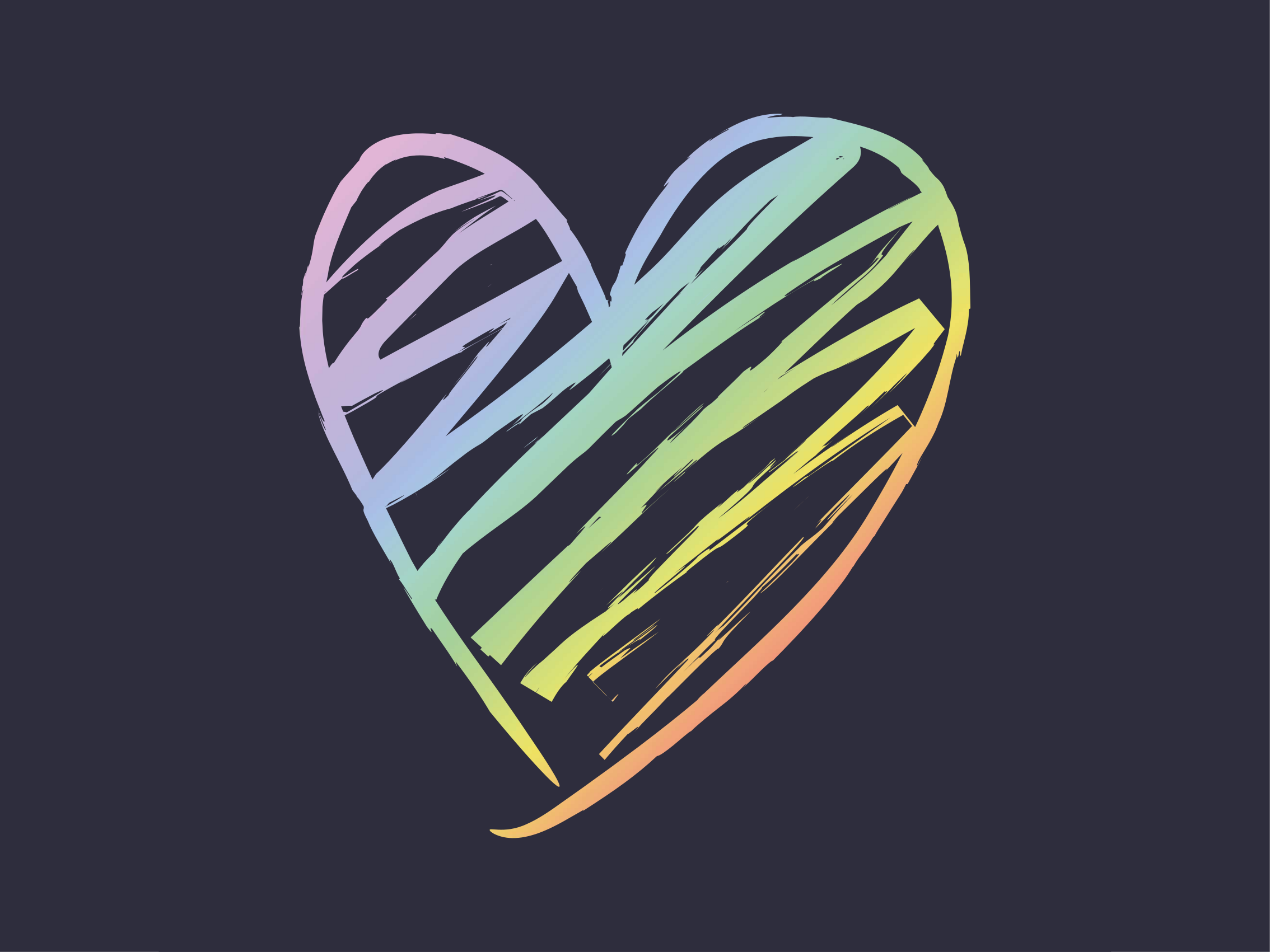 Rainbow holografic heart lines rectangular rug - TenStickers