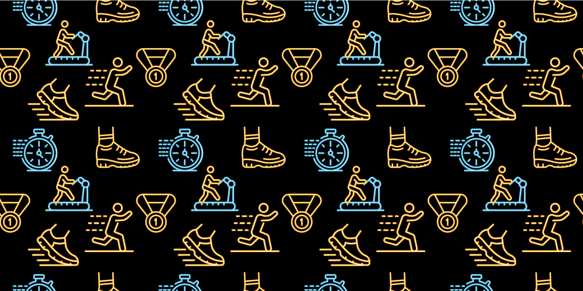 Fitness icons pattern teenager vinyl rug - TenStickers