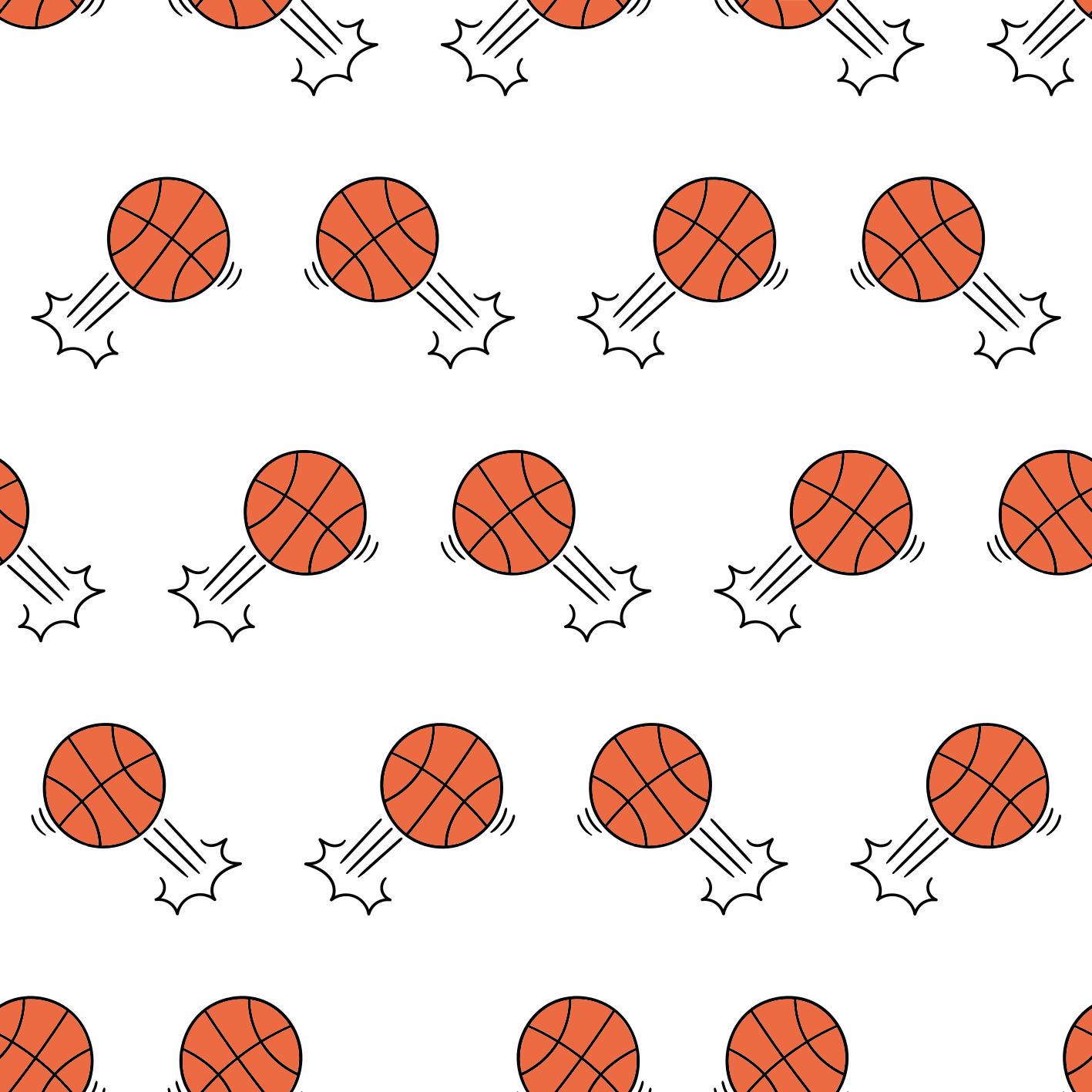 Basketball Motion Pattern vinyl rug - TenStickers
