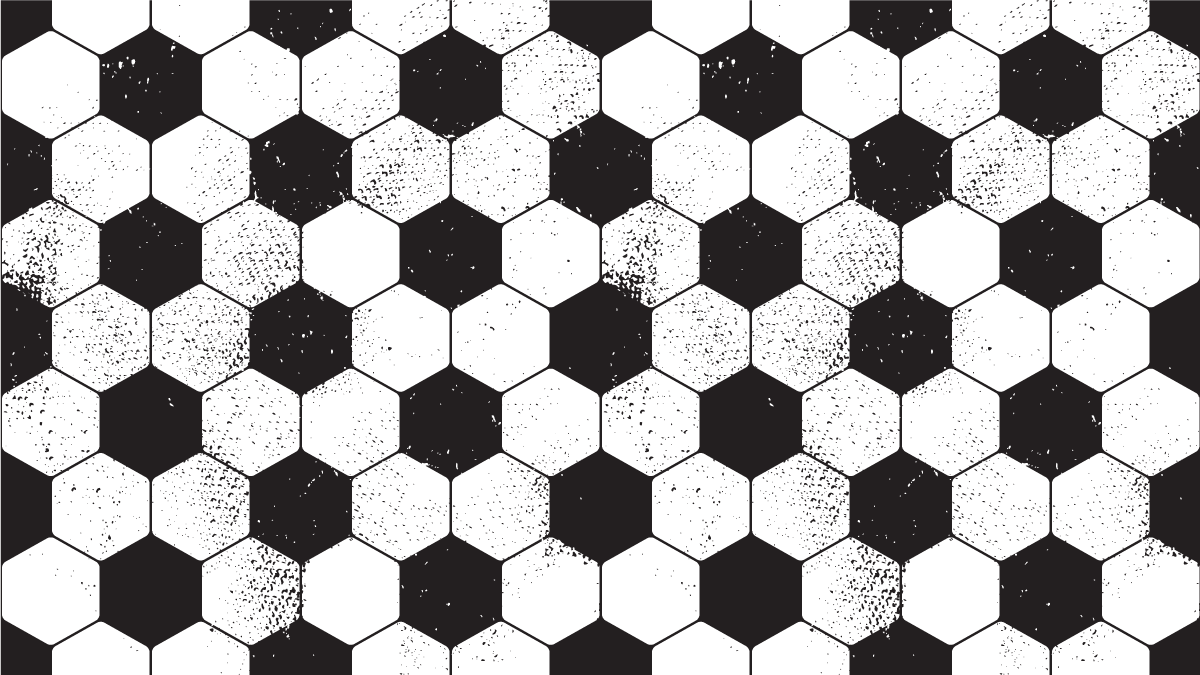 Black and white hexagonal geometric vinyl rug - TenStickers