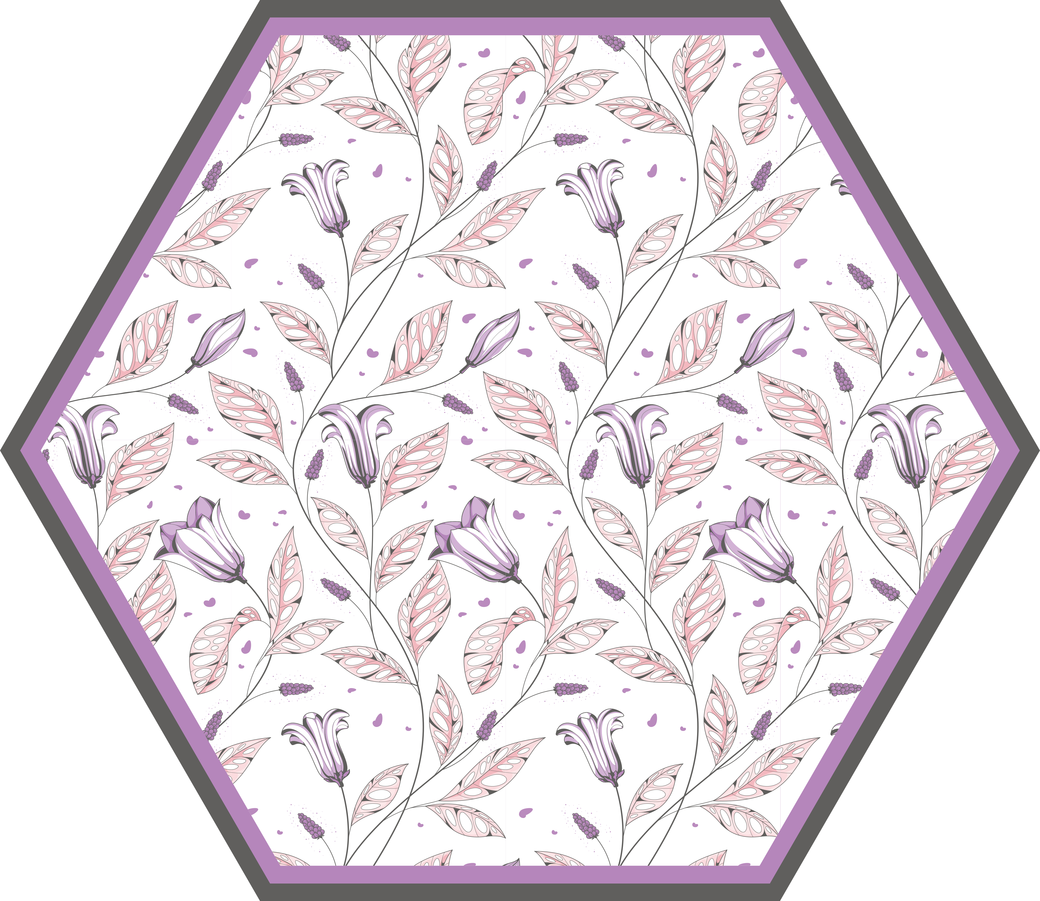 Flower vinyl rug graceful botanical design - TenStickers