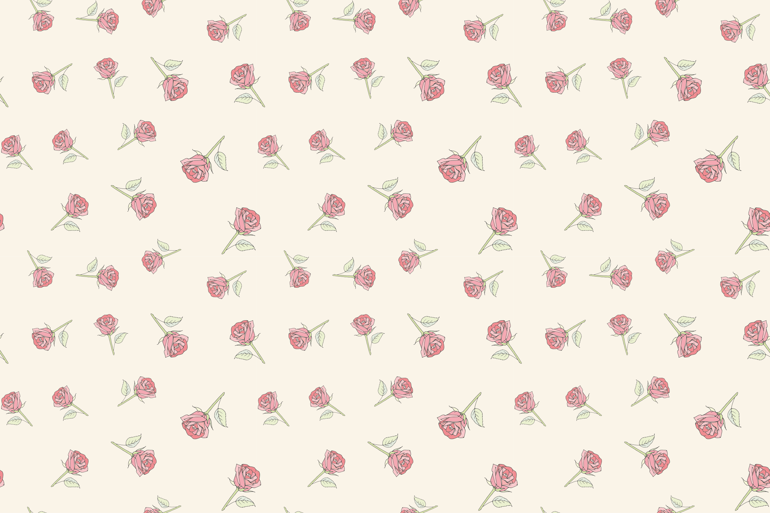 Charming Rose Pattern flower vinyl rug - TenStickers