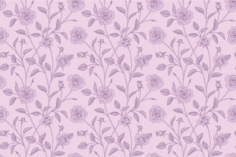 Lavender Floral Pattern flower vinyl rug - TenStickers