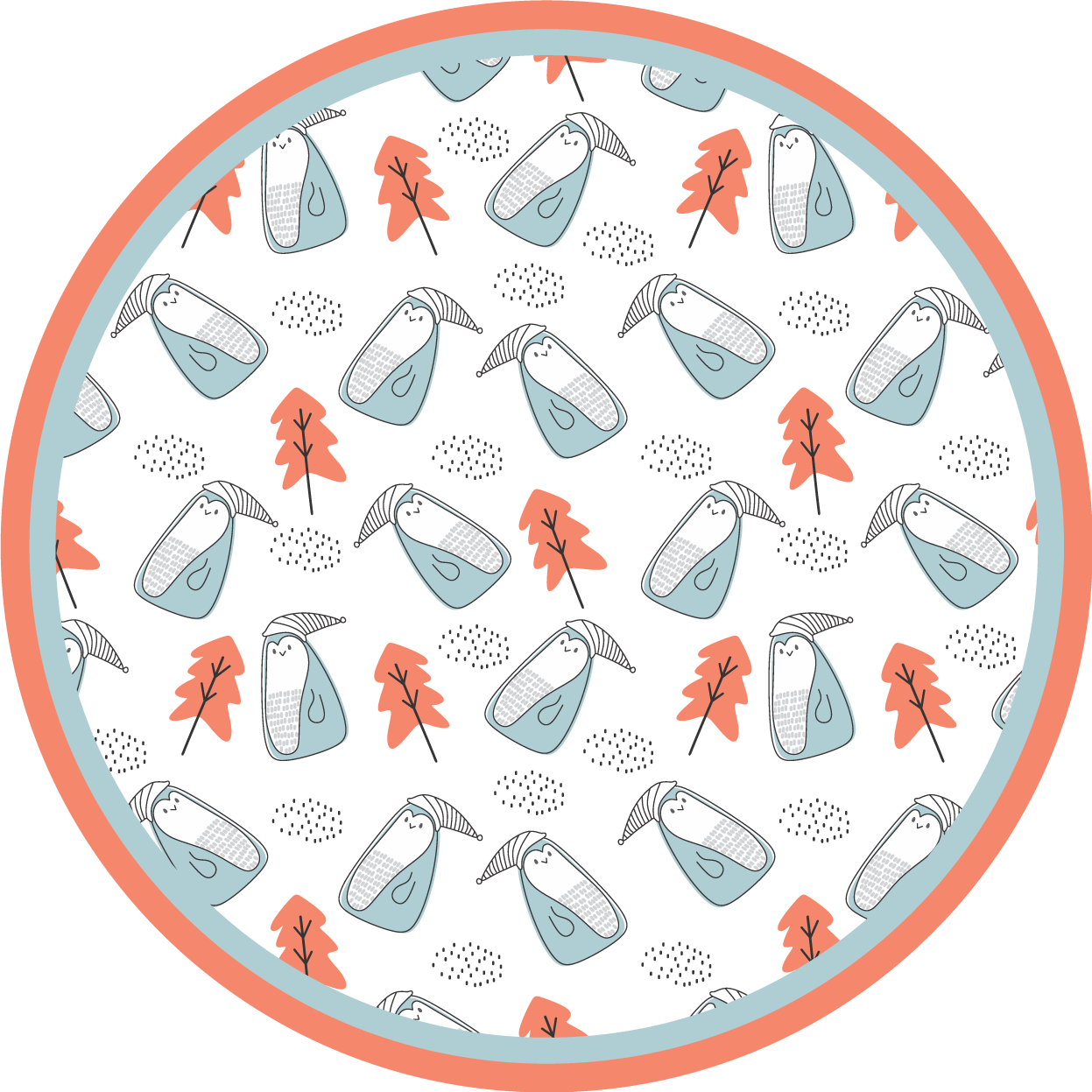 Cute Animal Pattern nursery vinyl rug - TenStickers