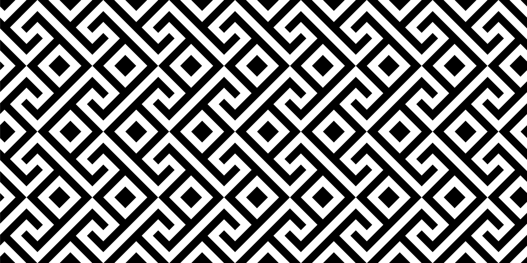Bold black and white pattern geometric vinyl rug - TenStickers