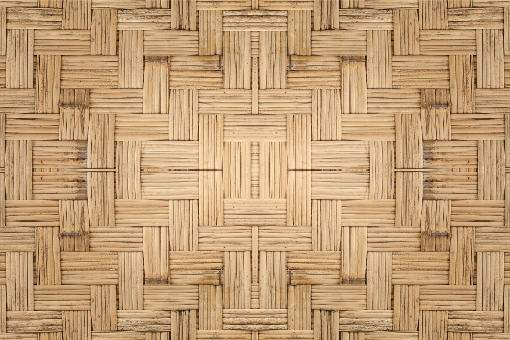 Bamboo Weave Style living room vinyl rug - TenStickers