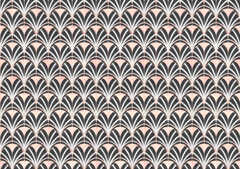Art deco marble effect pattern tile carpet - TenStickers