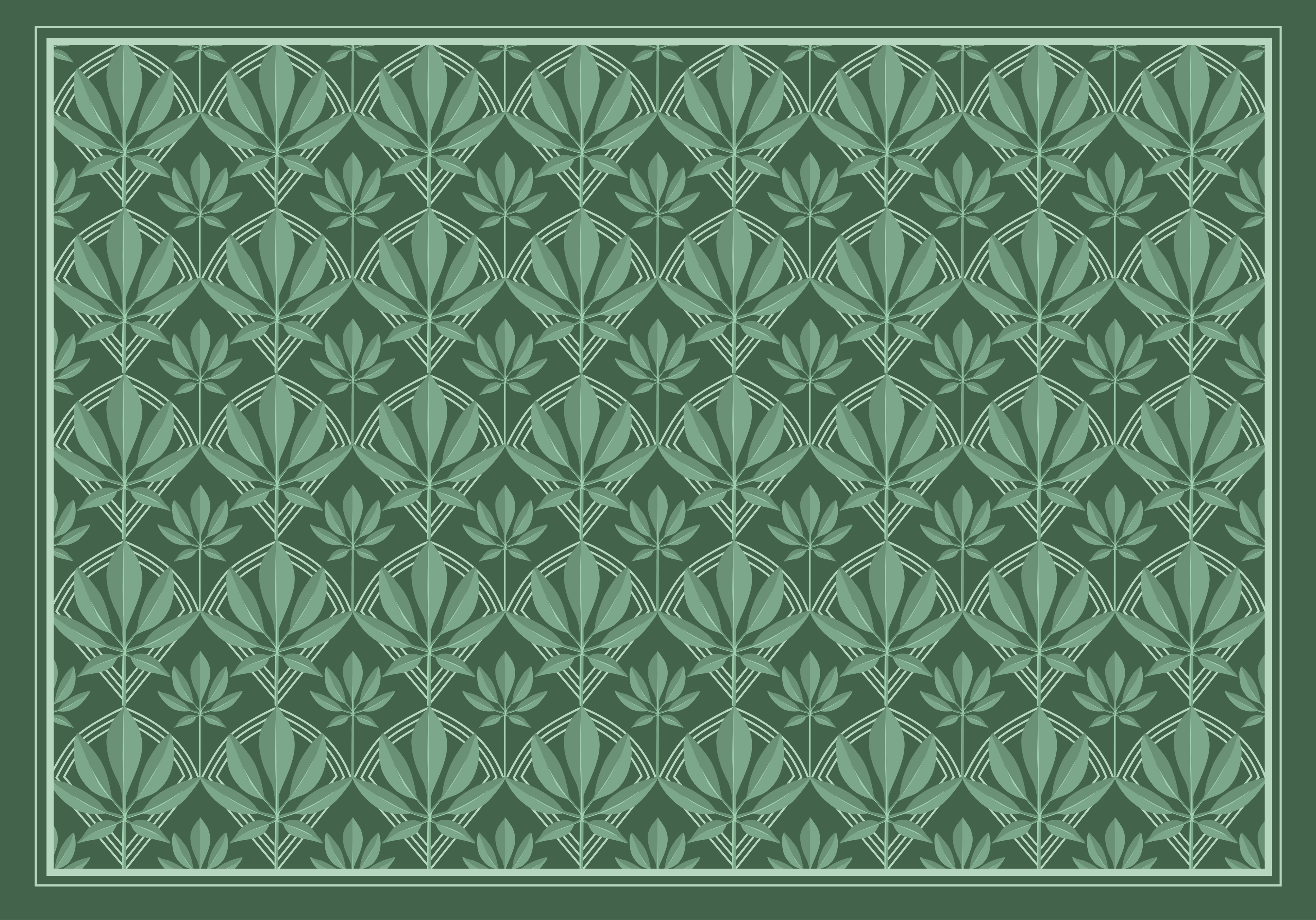 Art deco small bottle green leaves tile carpet - TenStickers