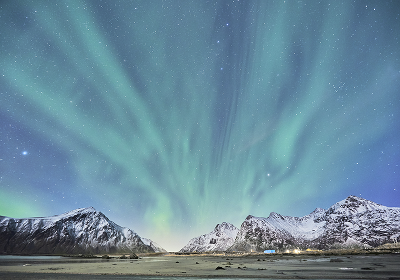 Northern Lights Beauty nature vinyl rug - TenStickers