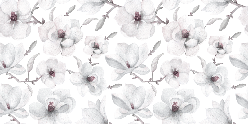 Soft grey Concept flower vinyl rug - TenStickers