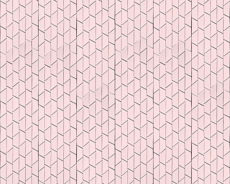 Pink geometric style tile vinyl rug - TenStickers