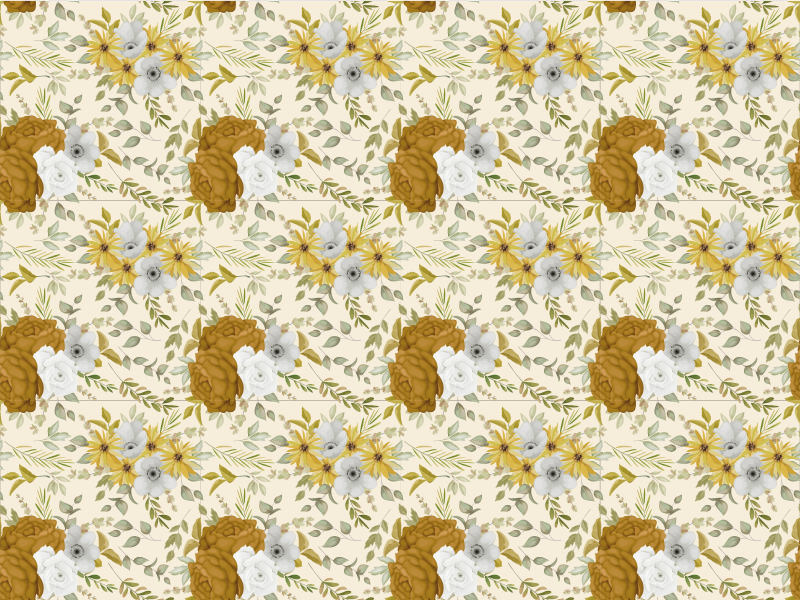 Garden Grandmillenial style floral vinyl rug - TenStickers