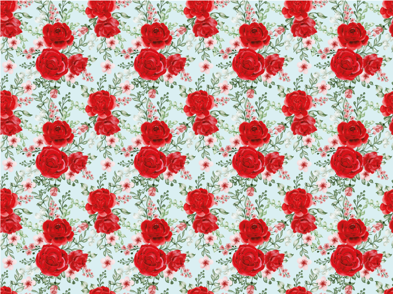 Red Floral Elegance carpet roses - TenStickers